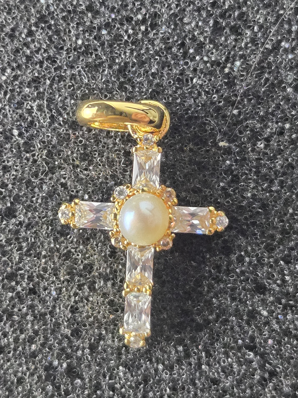 Thomas Sabo Vintage Cross Charm - Gold & Pearl
